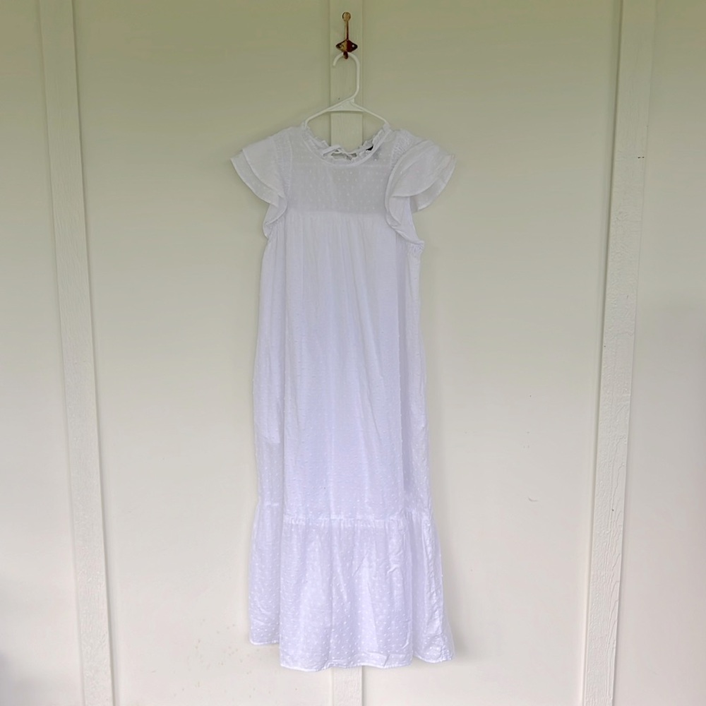 Who What Wear white swiss dot dress